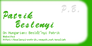 patrik beslenyi business card